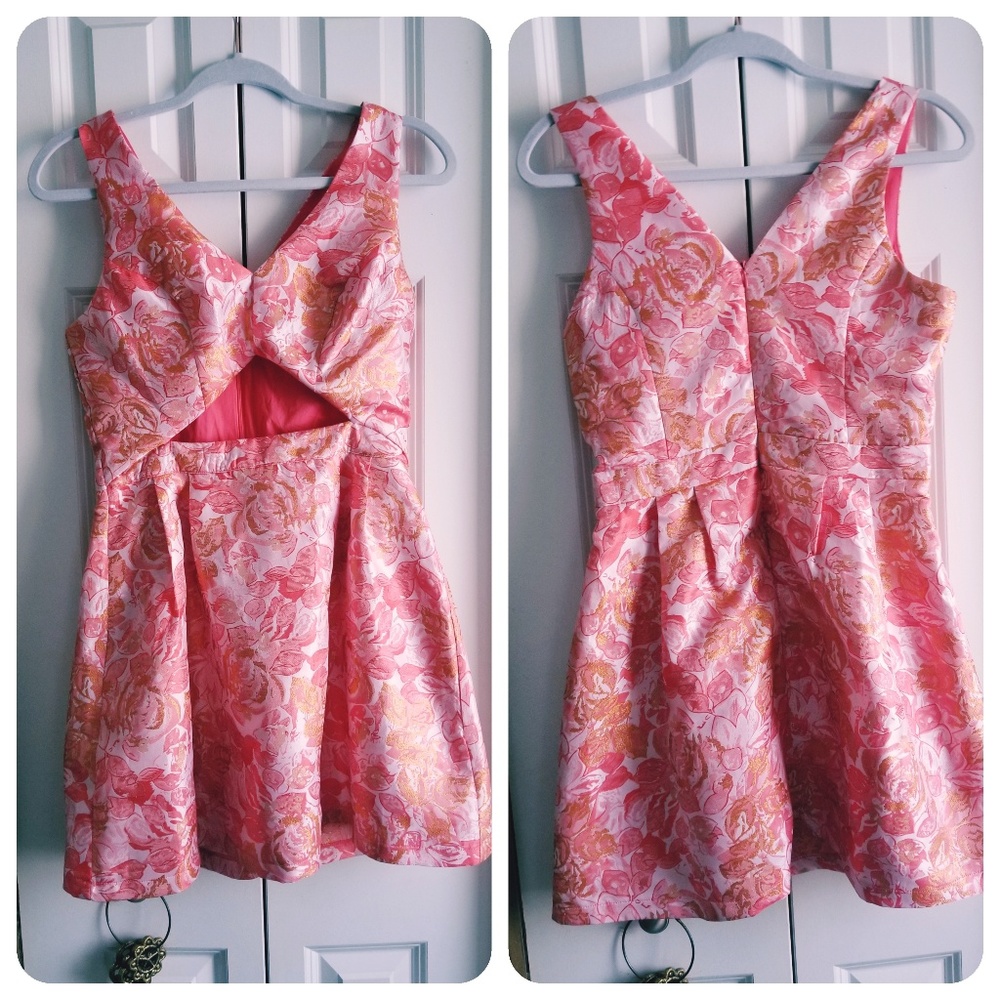 Sans Souci retro fit & flair brocade dress